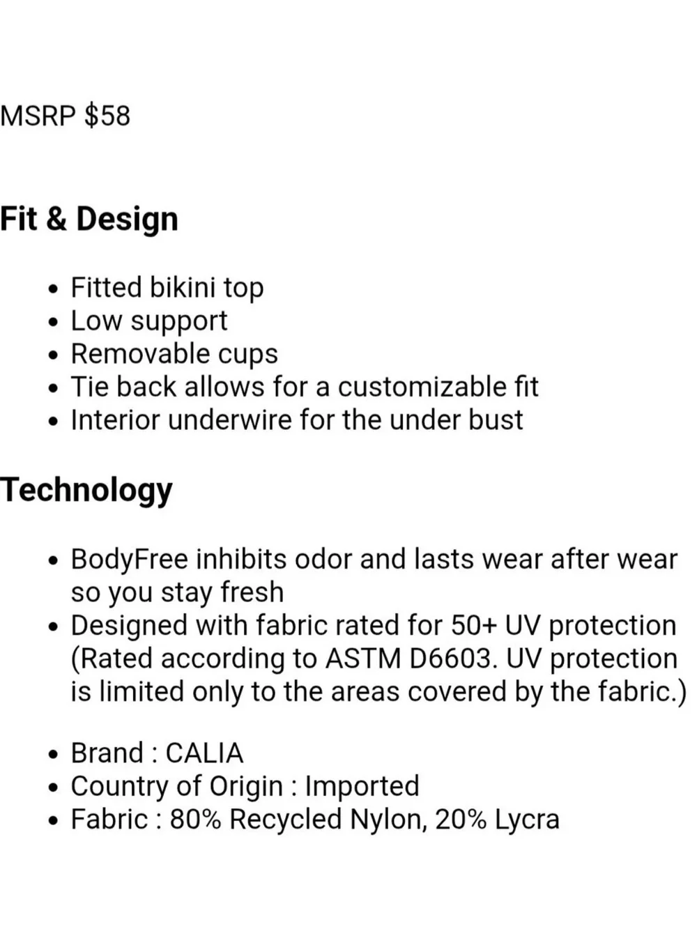 CALIA Women's Swim Scrunched Tie Back Bikini Top Bundle of 2